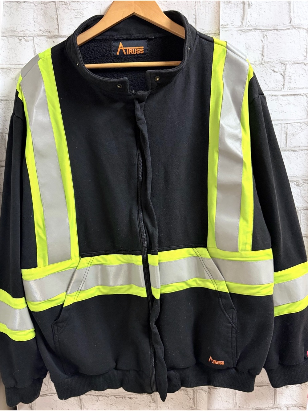 Men’s High-Visibility Black Fire Resistant  Safety Jacket 4XL